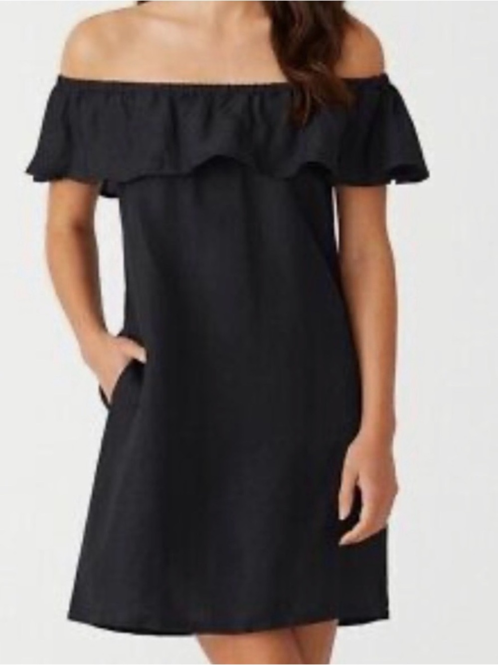 Tommy Bahama Off-Shoulder Black Dress